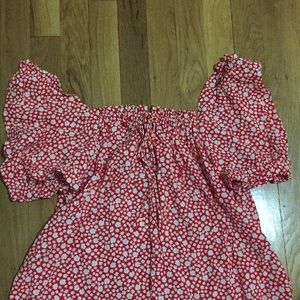 Off the shoulder tie shirt